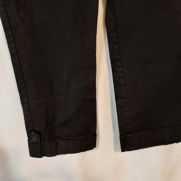 Loft Ann Taylor Cropped Capri cuffed black pants business casual sz 6P - Picture 5 of 8